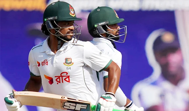 ড্রয়ের দিকেই গল টেস্ট, শান্ত-সাদমানের ব্যাটে বাংলাদেশ এগিয়ে