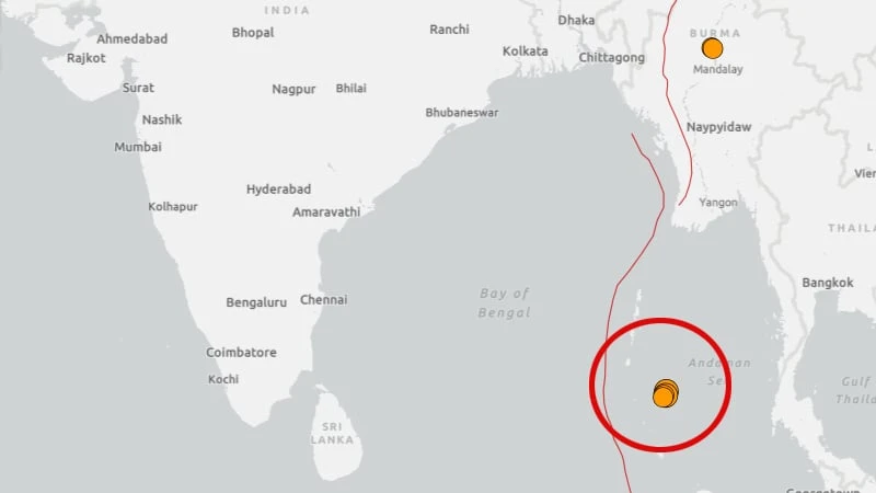 রাতে দেড় ঘণ্টায় চার ভূমিকম্প বঙ্গোপসাগরে