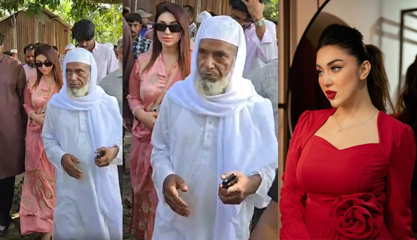 নিজ খরচে ওমরায় পাঠানো সেই রইস উদ্দিনের বাড়িতে গেলেন অপু বিশ্বাস (ভিডিও)