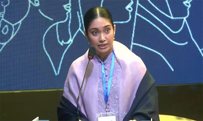 প্রথমবারের মতো জনপরিসরে বক্তব্য দিলেন জাইমা রহমান, যা বললেন তিনি (ভিডিও)