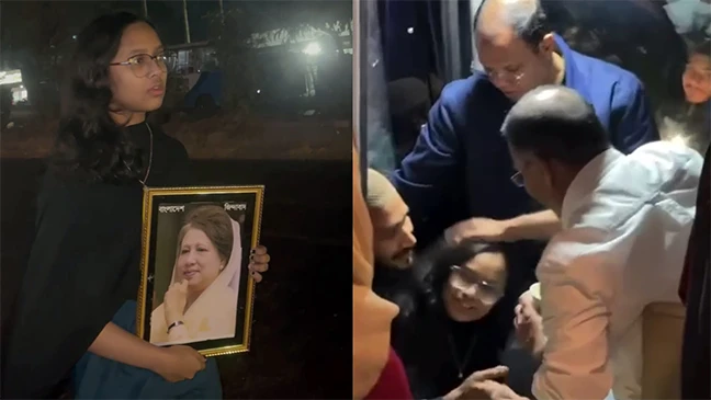 তারেক রহমানের গাড়ি থামিয়ে কী বললেন তরুণী (ভিডিও)