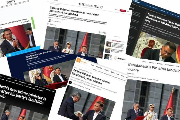 আন্তর্জাতিক সংবাদমাধ্যমে বাংলাদেশের নতুন প্রধানমন্ত্রী হিসেবে তারেক রহমানের শপথ