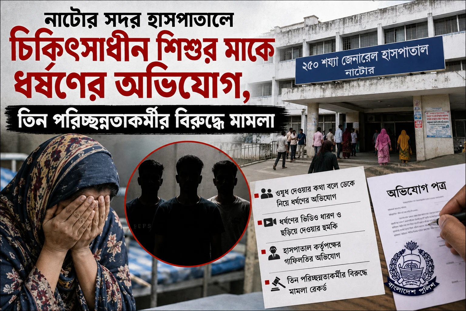 হাসপাতালে চিকিৎসাধীন শিশুর মাকে ধর্ষণের অভিযোগ