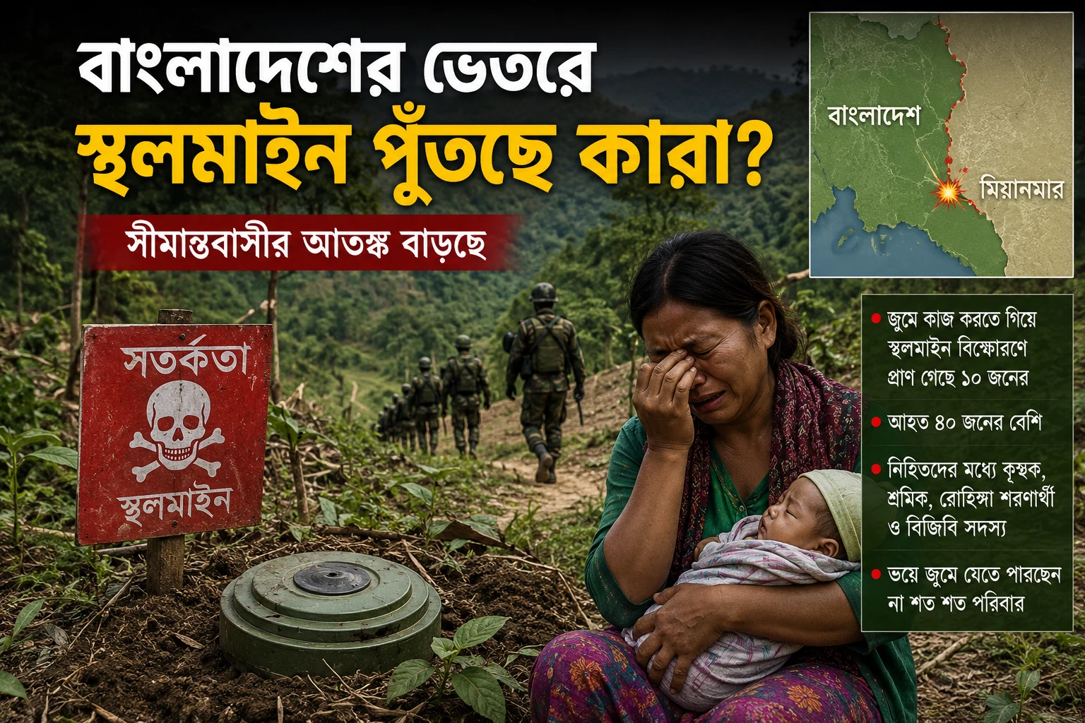 বাংলাদেশের ভেতরে স্থলমাইন পুঁতছে কারা? সীমান্তবাসীর আতঙ্ক বাড়ছে