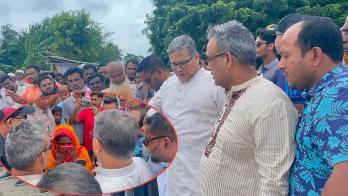 ফরিদপুরে এমপিকে পেয়ে হাউমাউ করে কাঁদলেন নদীভাঙনে ক্ষতিগ্রস্থ নারী