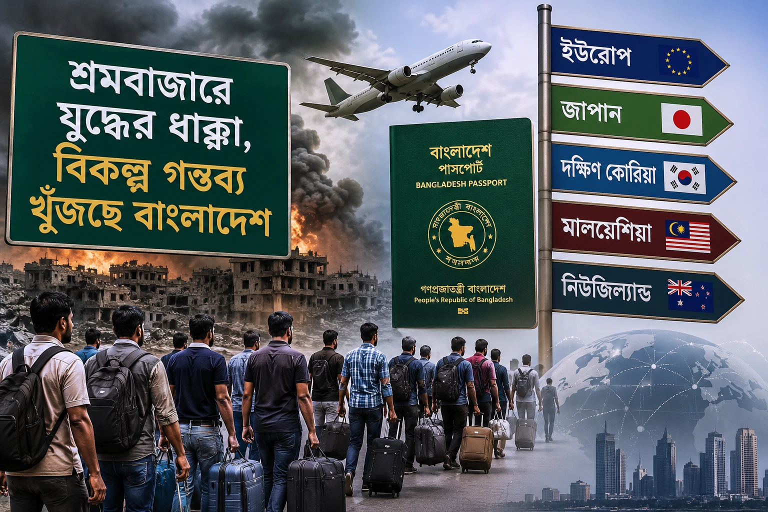 শ্রমবাজারে যুদ্ধের ধাক্কা, বিকল্প গন্তব্য খুঁজছে বাংলাদেশ