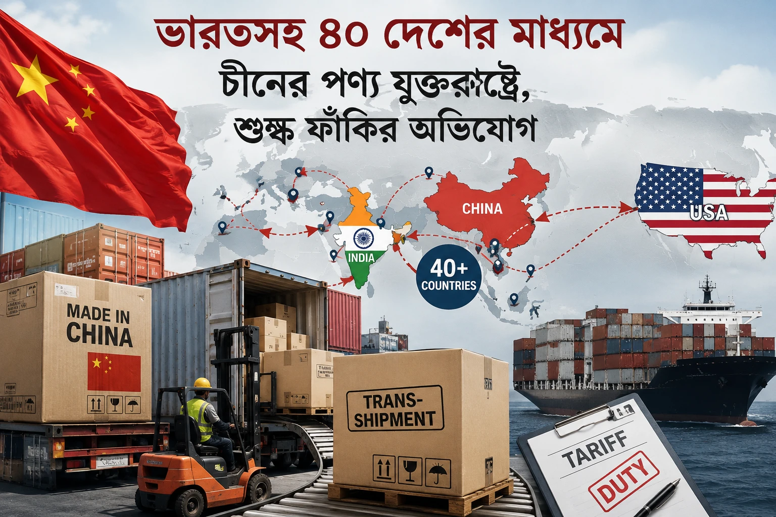 ভারতসহ ৪০ দেশের মাধ্যমে চীনের পণ্য যুক্তরাষ্ট্রে, শুল্ক ফাঁকির অভিযোগ