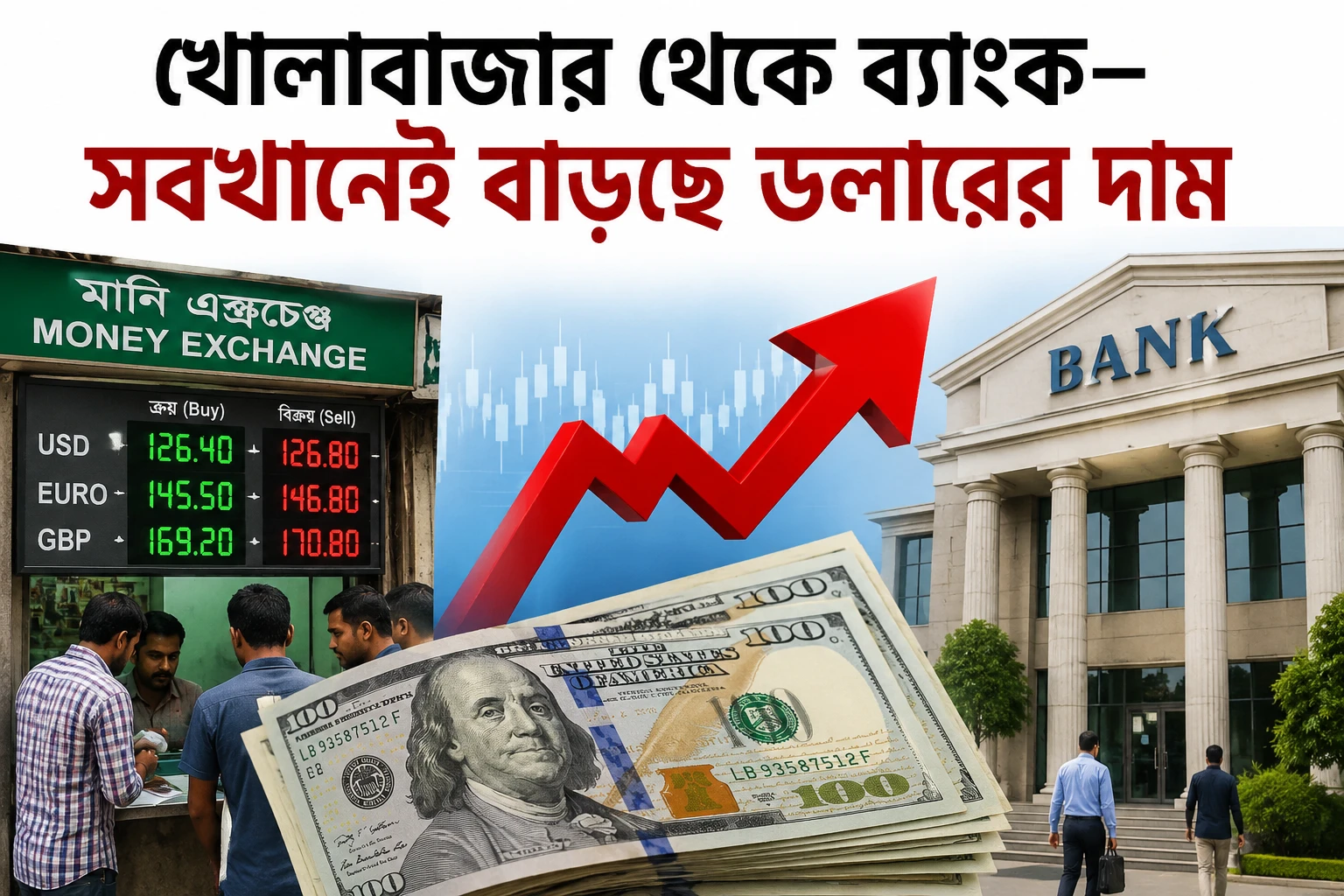 খোলাবাজার থেকে ব্যাংক—সবখানেই বাড়ছে ডলারের দাম