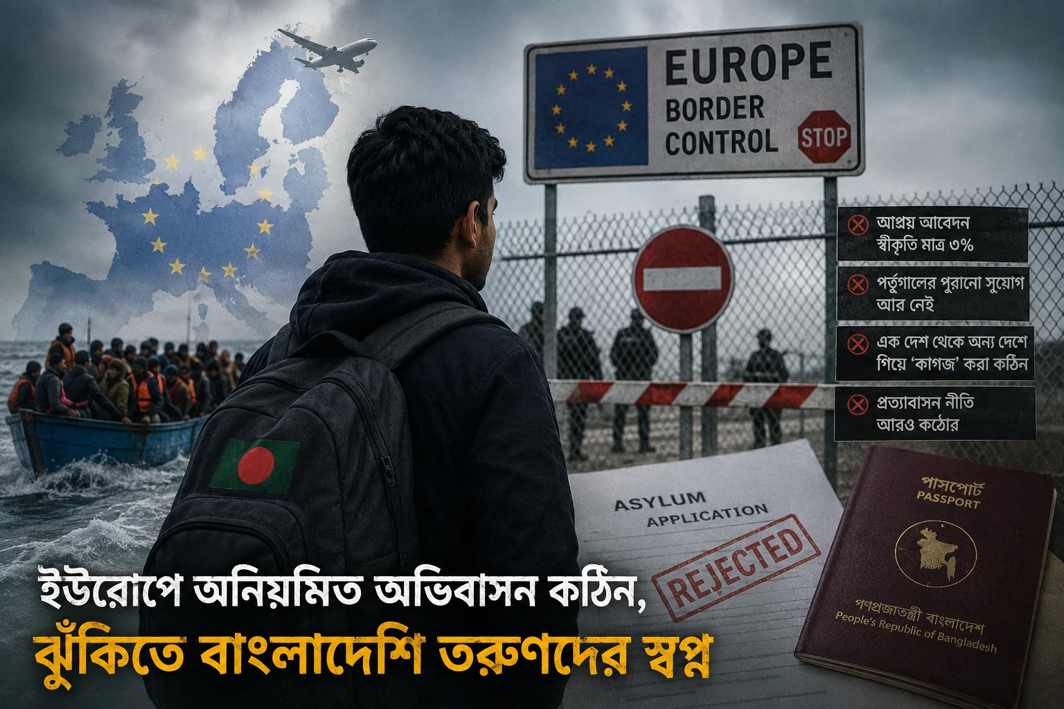 ইউরোপে অনিয়মিত অভিবাসন কঠিন, ঝুঁকিতে বাংলাদেশি তরুণদের স্বপ্ন