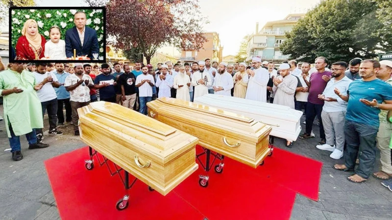 ইতালিতে নিহত একই পরিবারের তিনজনের মরদেহ দেশে, পারিবারিক কবরস্থানে দাফন আজ